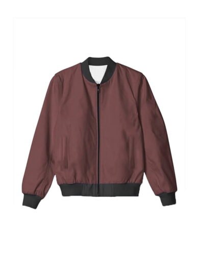 Brown Plain Bomber Jacket